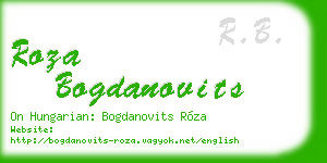 roza bogdanovits business card